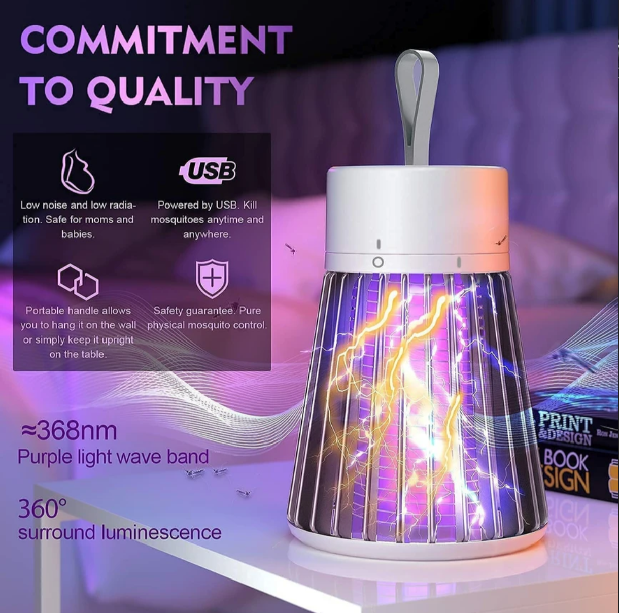 Al Shaquib Eco-Friendly USB Electric Mosquito Killer Lamp | Chemical-Free Bug Zapper