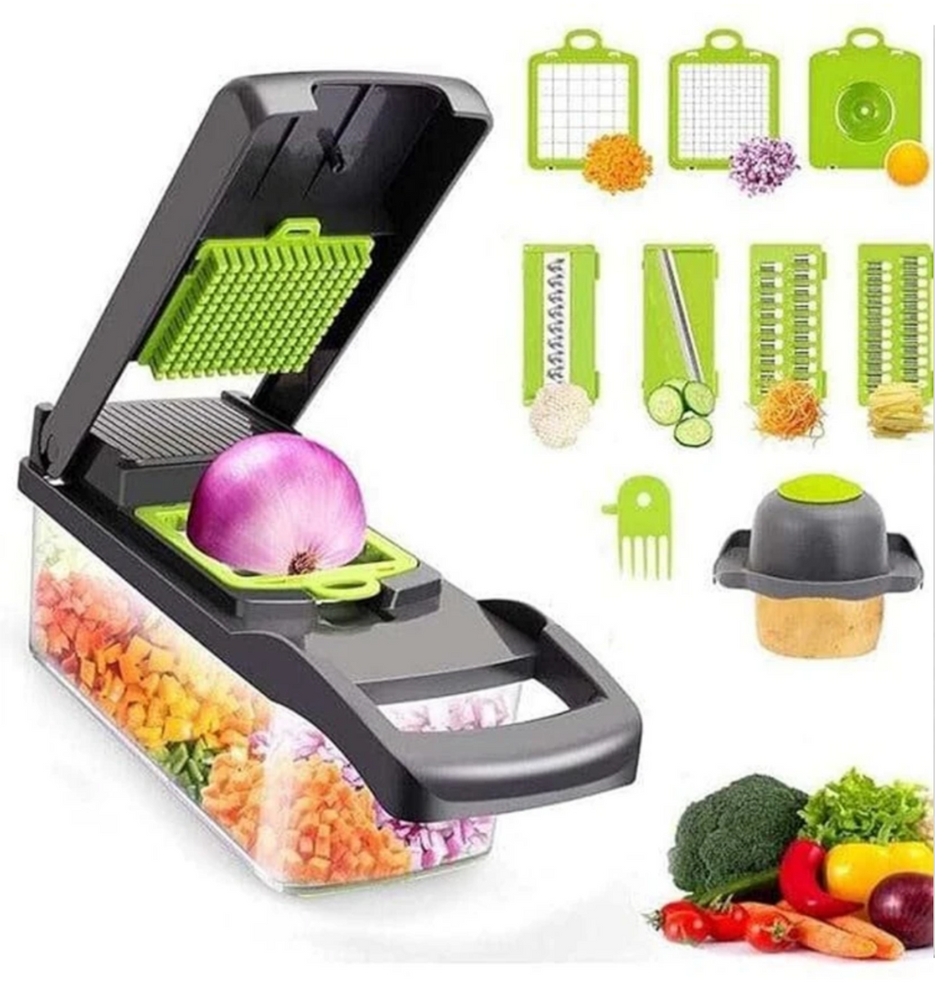 Al Shaquib 14-in-1 Multi-Functional Vegetable Chopper & Slicer | Premium Kitchen Cutter