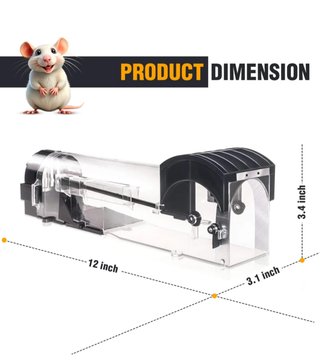 Al Shaquib Humane Smart Mouse Trap - Reusable Live Rat Catcher for Indoor & Outdoor