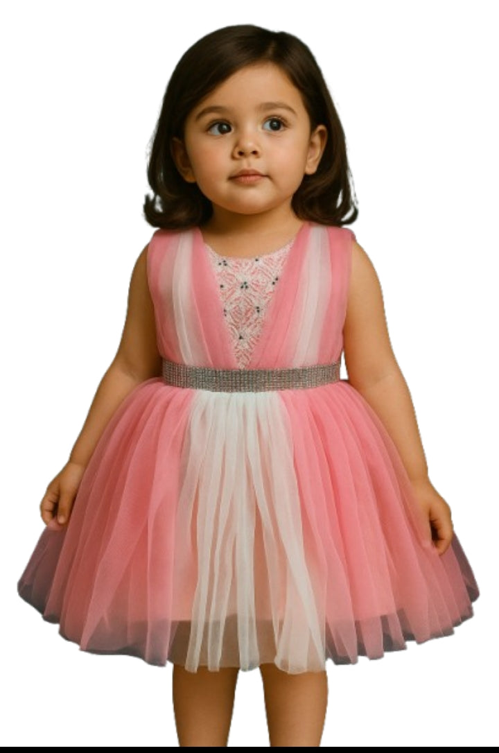 Shaquib Rosy Horizon Pleated Tulle Dress