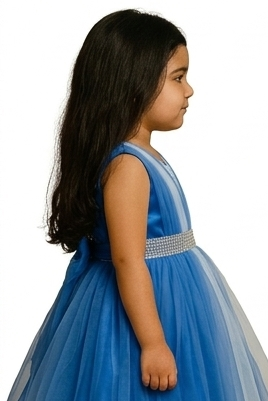 Shaquib Sapphire Horizon Pleated Tulle Dress