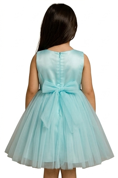 Shaquib Aqua Blossom Enchanted Tulle Dress