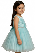 Shaquib Aqua Blossom Enchanted Tulle Dress